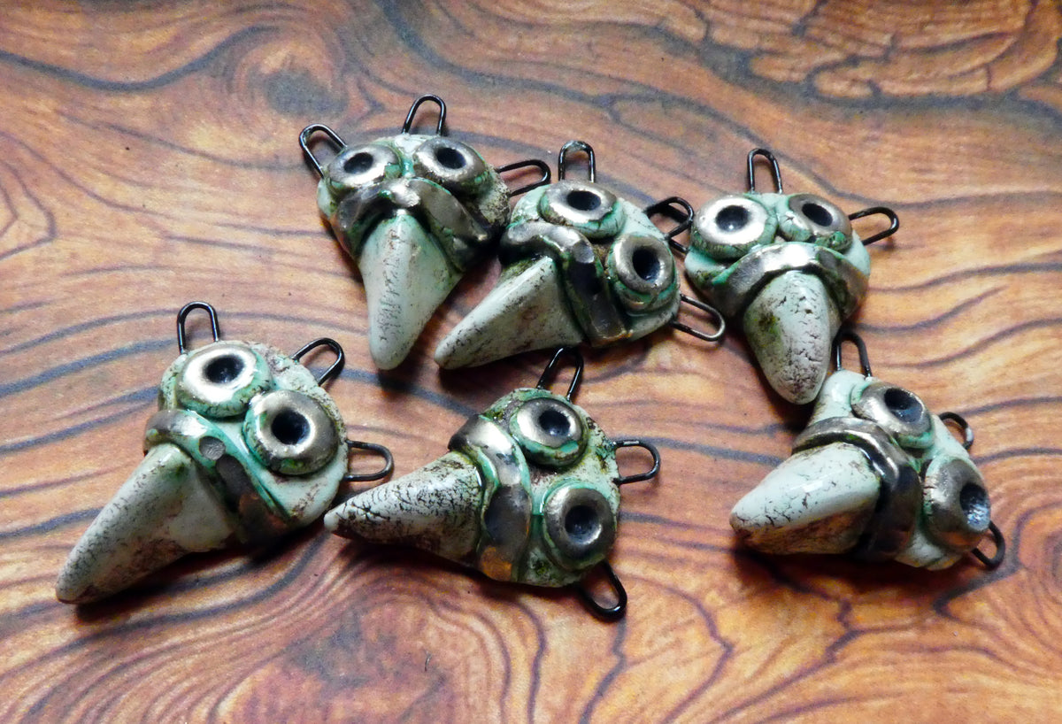 Ceramic Bird Beak Charms #2
