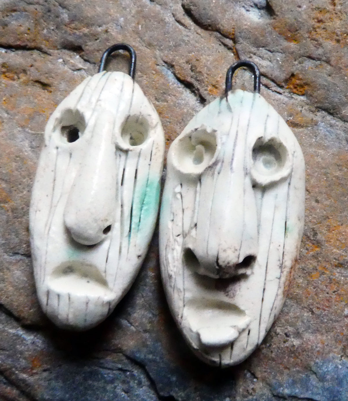 Ceramic Oval Face Charms #3