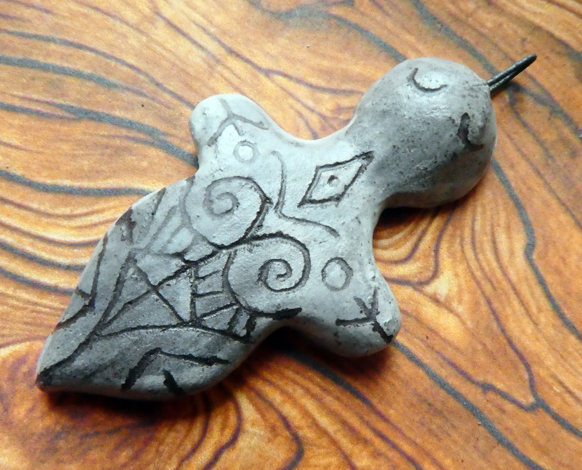 Ceramic Sgraffito Goddess Pendant