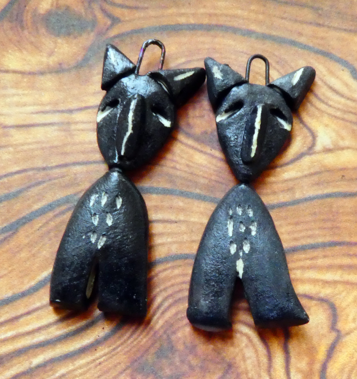 Ceramic Sgraffito Voodoo Amulet Charms #6
