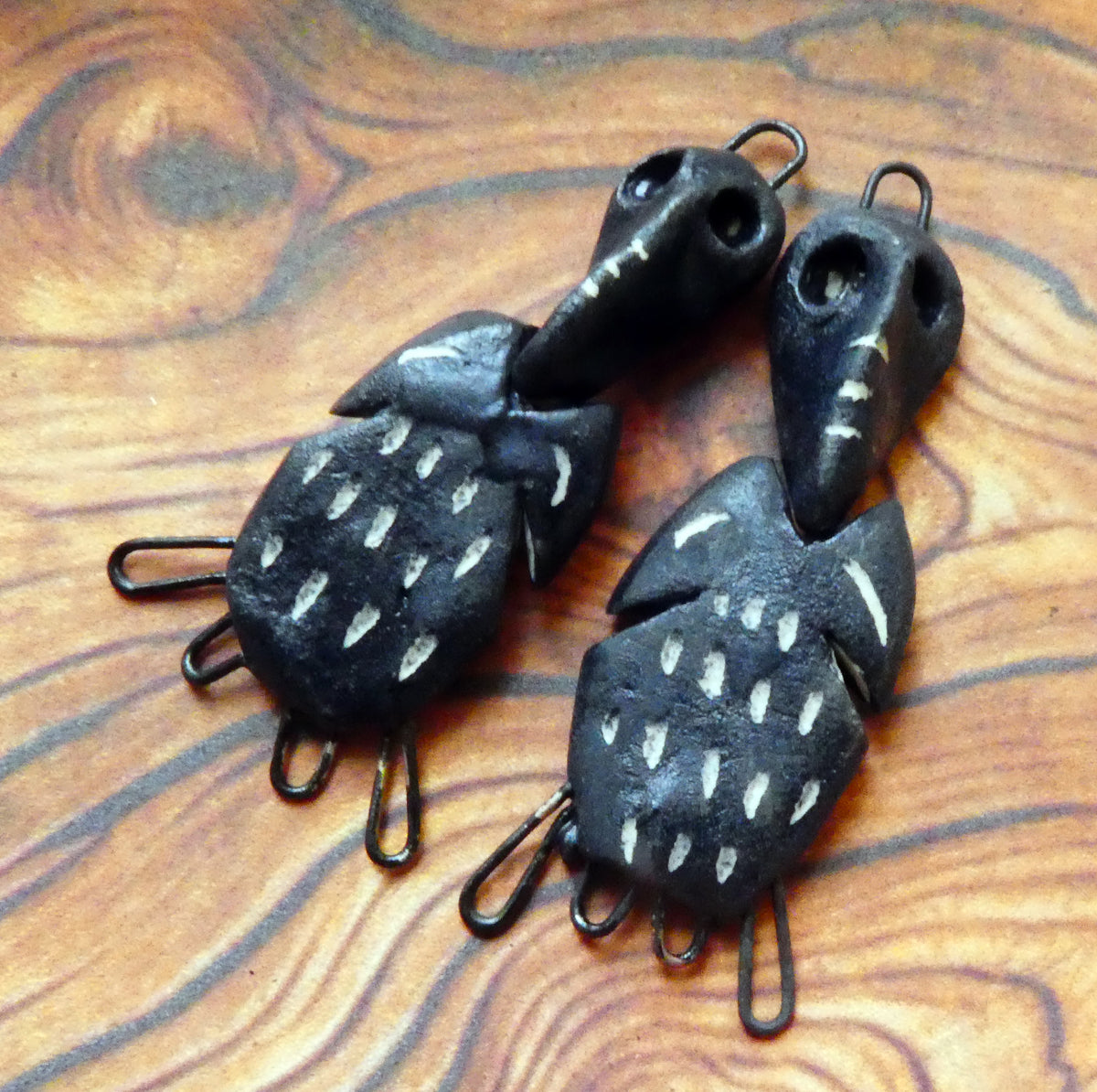 Ceramic Sgraffito Voodoo Amulet Charms #7