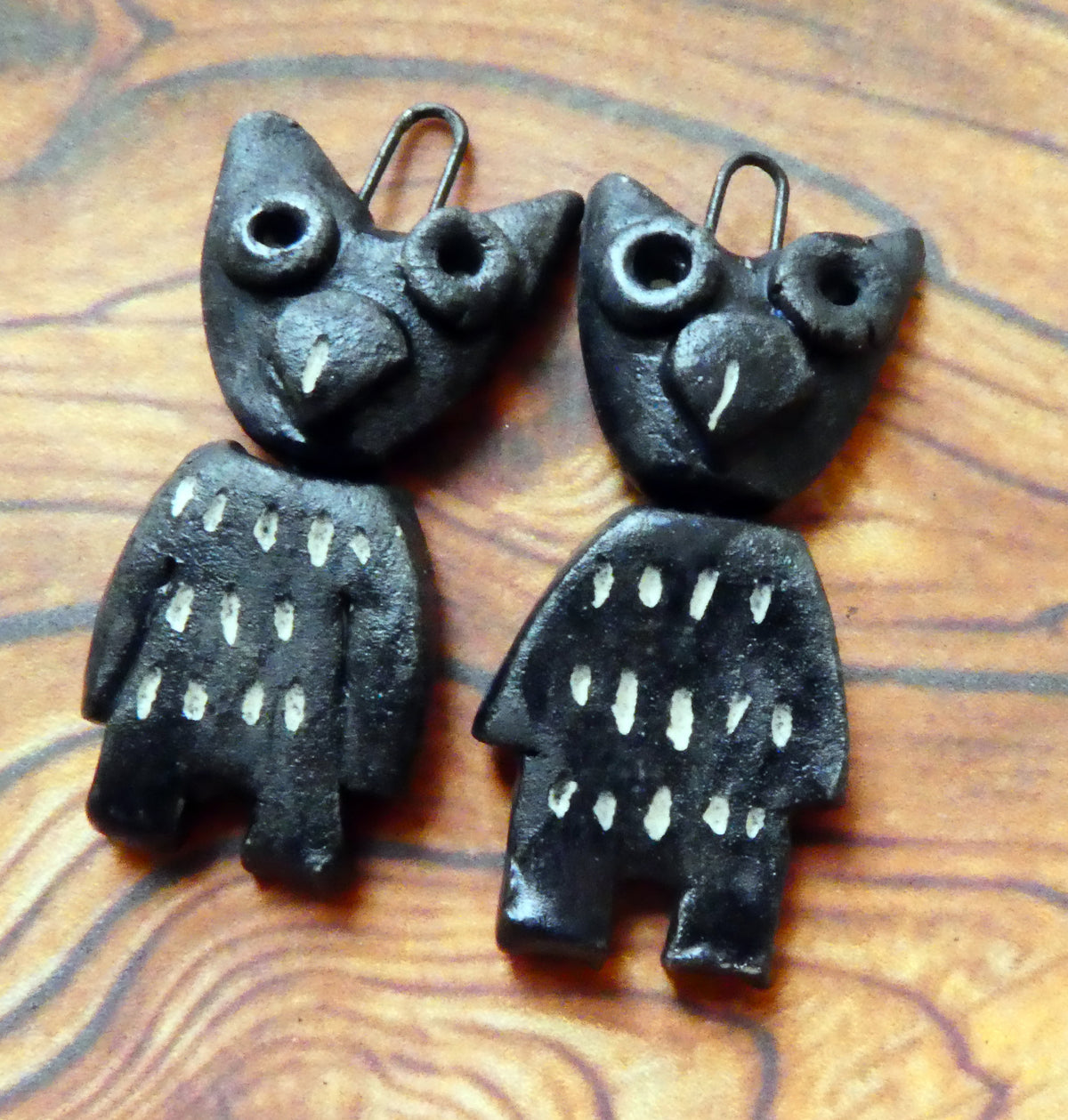 Ceramic Sgraffito Voodoo Amulet Charms #8