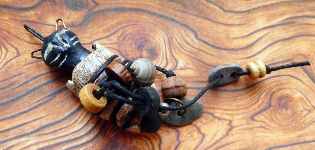 Ceramic Voodoo Amulet Pendant #3