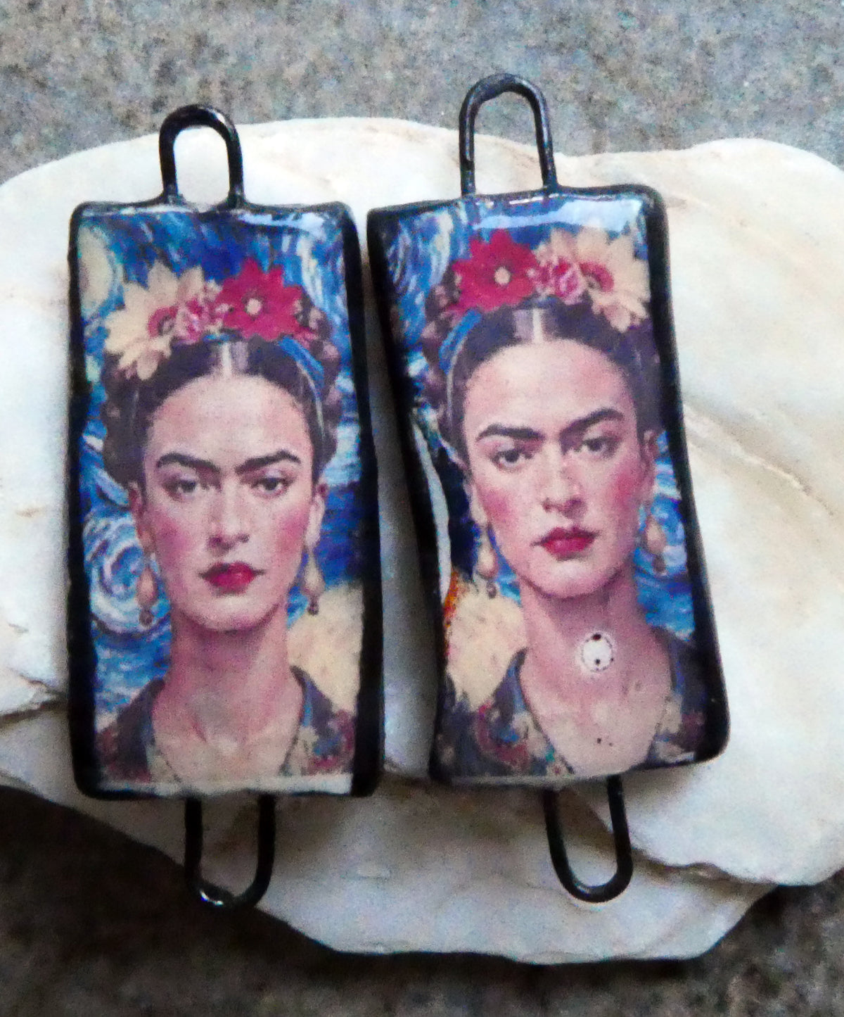 Ceramic Frida Inspired Earring Connectors - #27