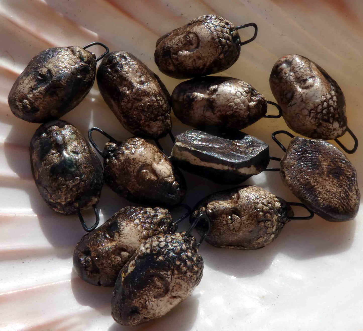 Ceramic Rustic Buddha Earring Drops