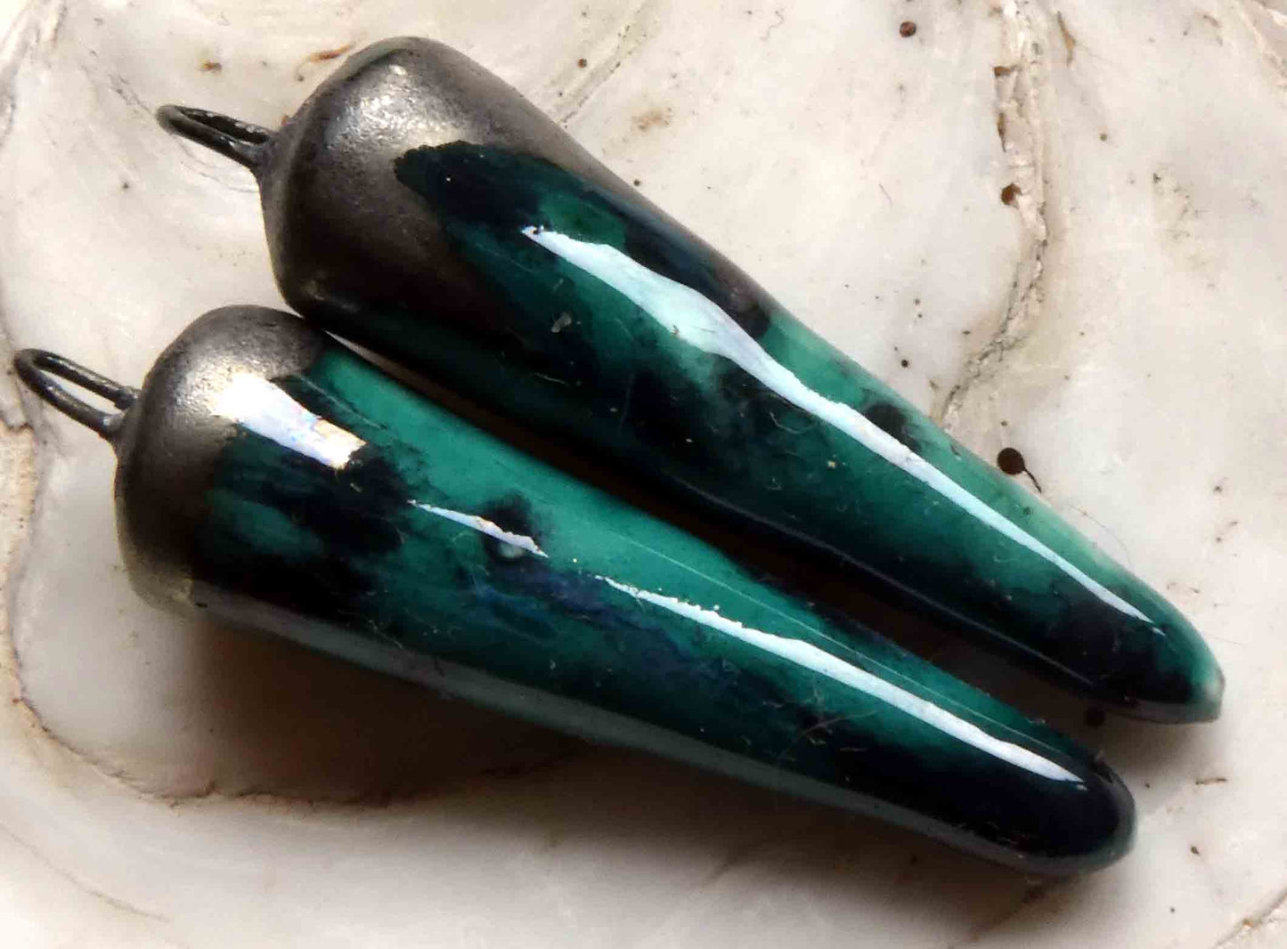 Ceramic Spikes Earring Charms -Spring Meadow