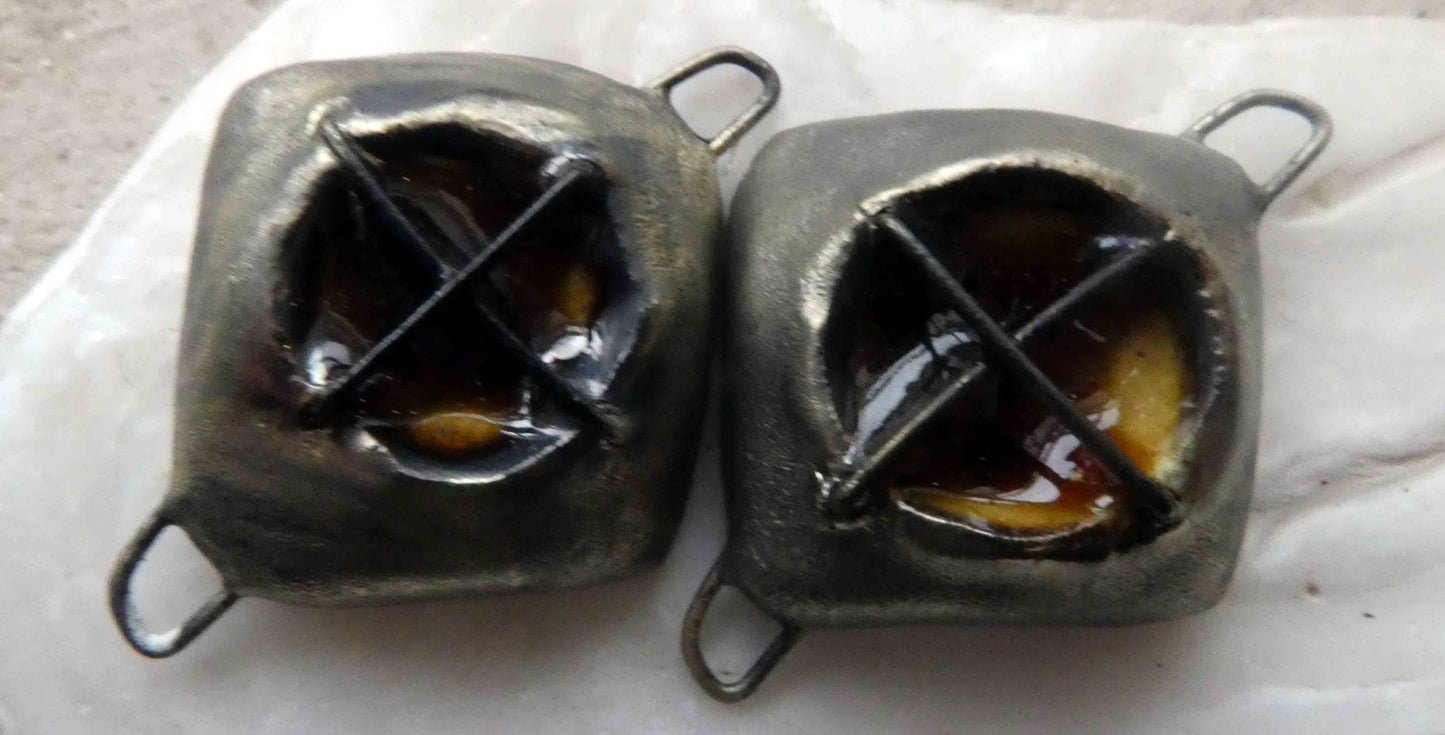 Ceramic Diamond Wire Earring Connectors - Dune