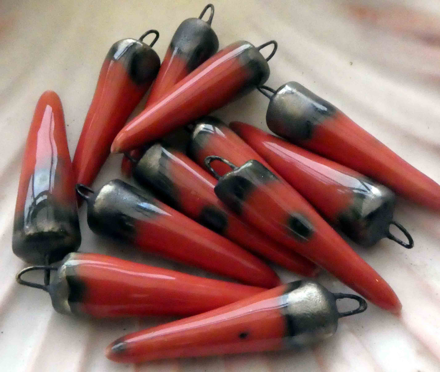 Ceramic Spikes Earring Charms -Watermelon