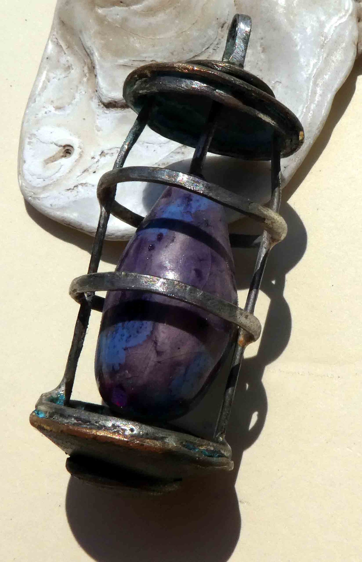 Mixed Metal Cage Pendant