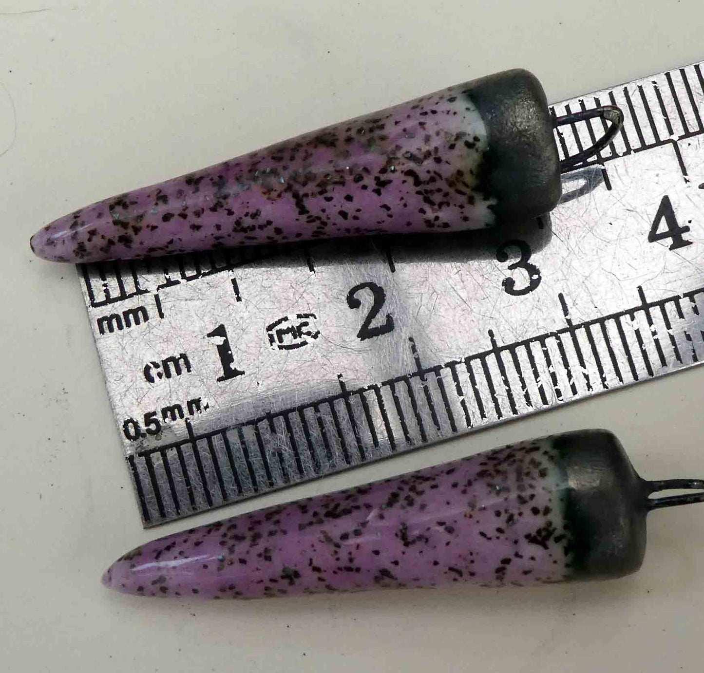 Ceramic Bronzy Spike Earring Charms - Amethyst Shimmer