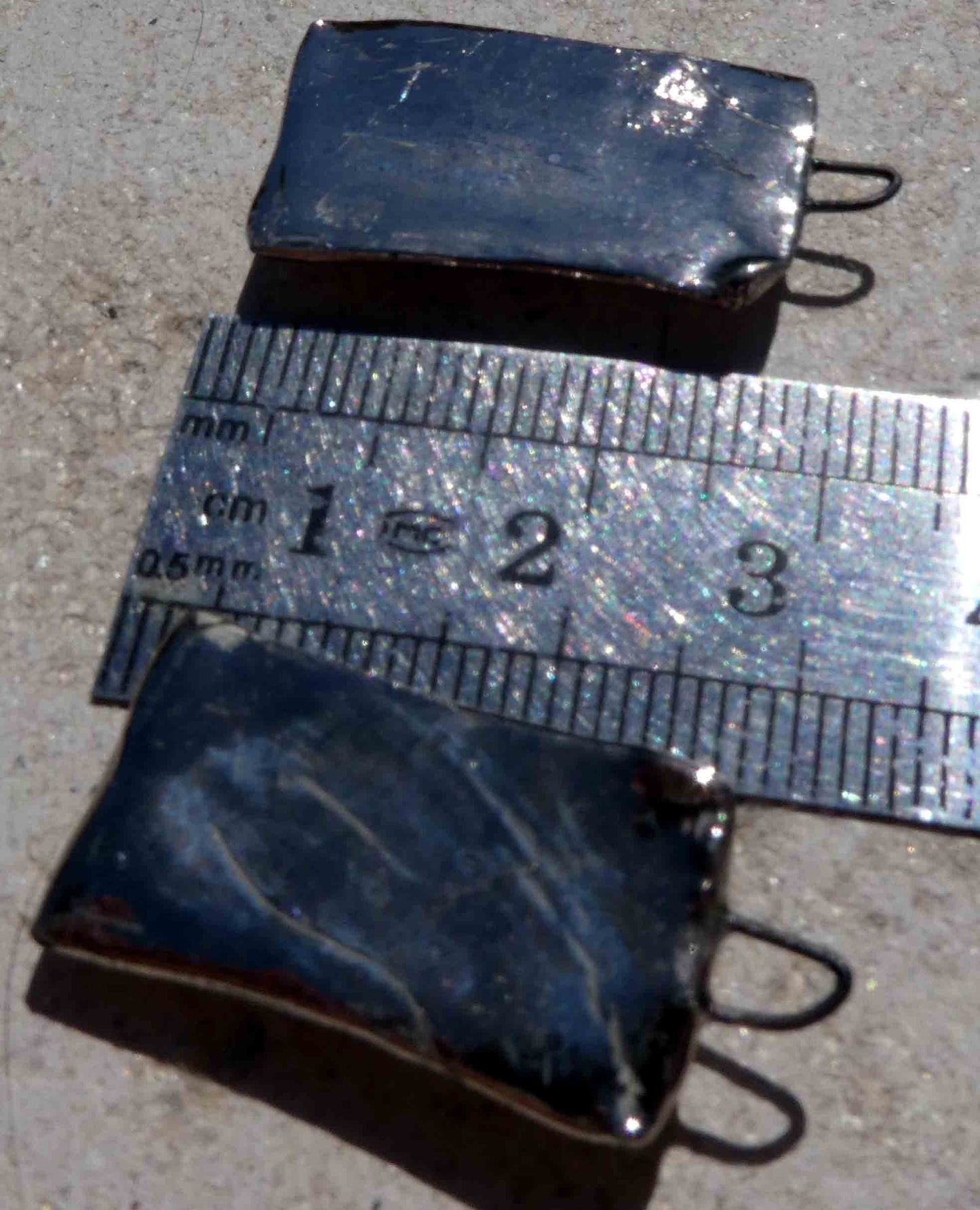 Ceramic Ingot Earring Charms -Platinum Lustre