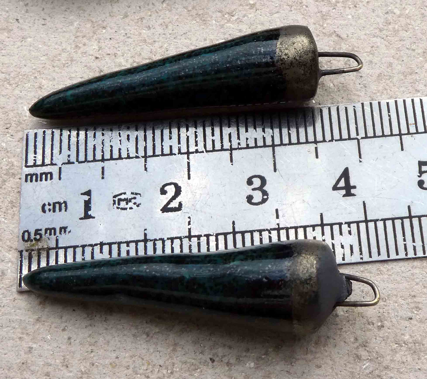 Ceramic Spikes Earring Charms -Aquamarine Shimmer