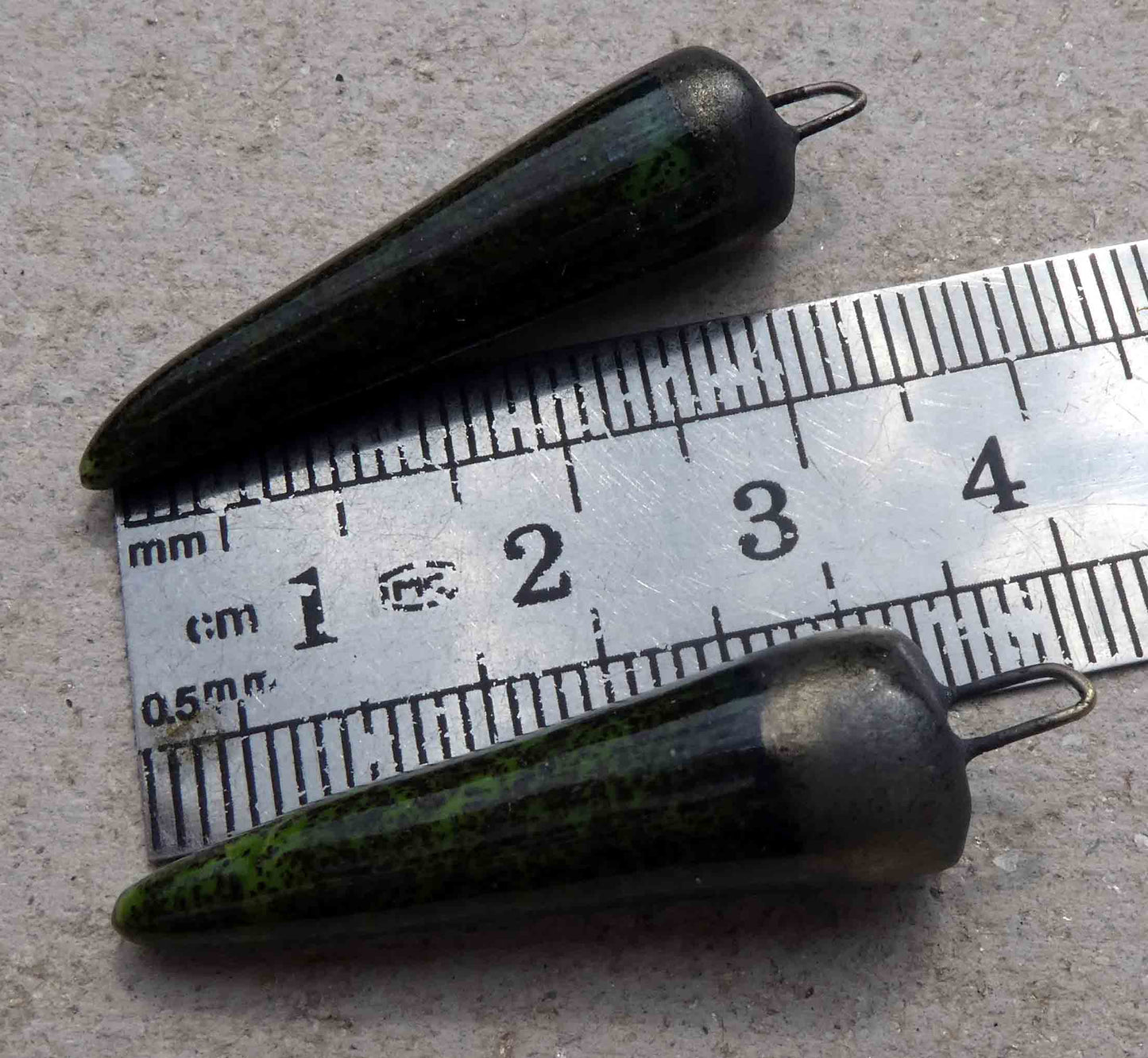 Ceramic Spikes Earring Charms -Emerald Shimmer