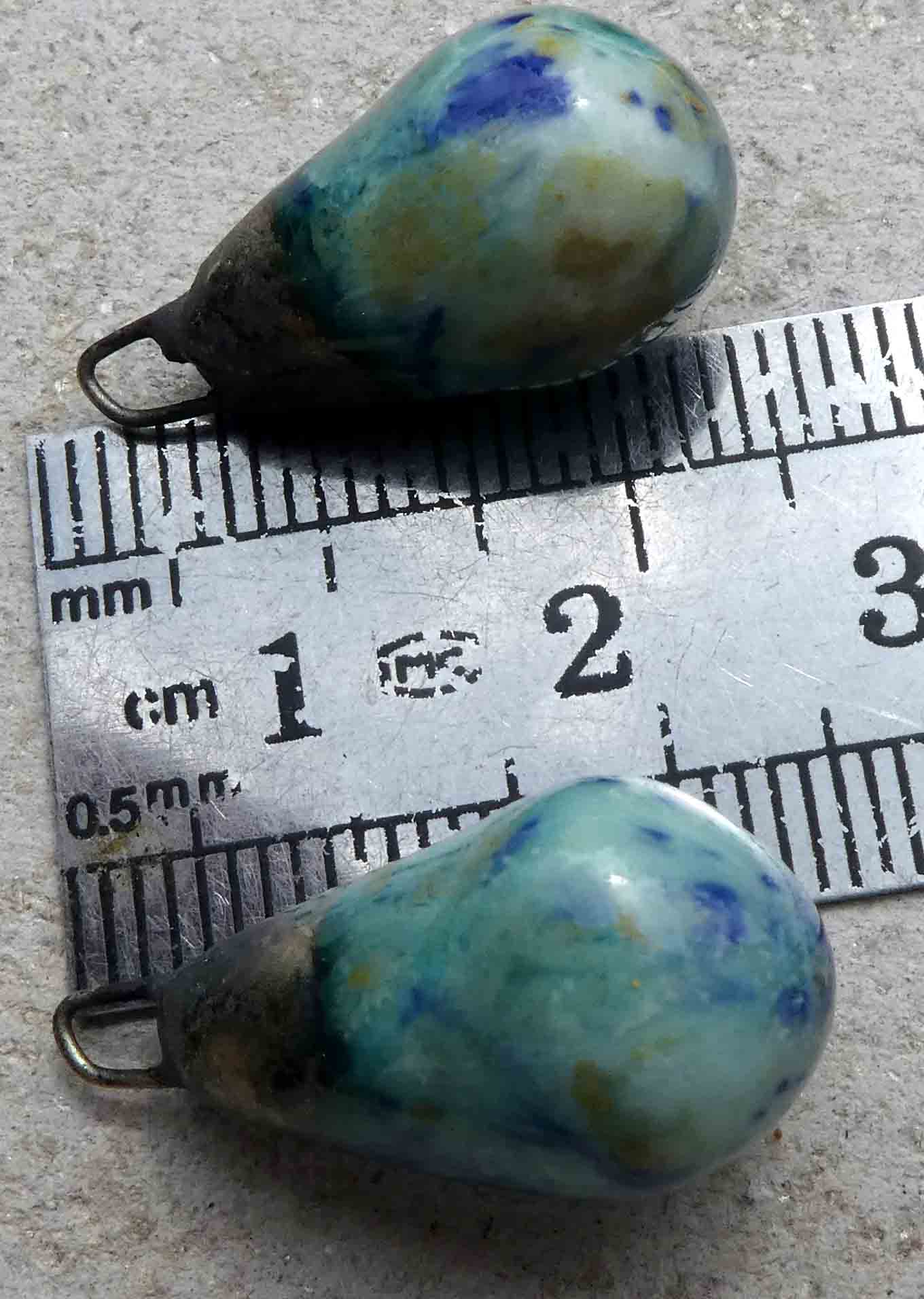 Ceramic Drops Earing Charms -Seawind