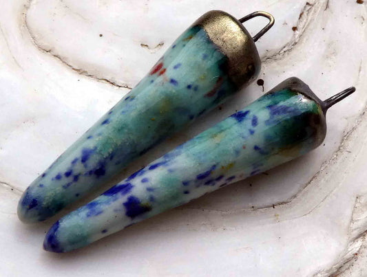 Ceramic Spikes Earring Charms -Seawind