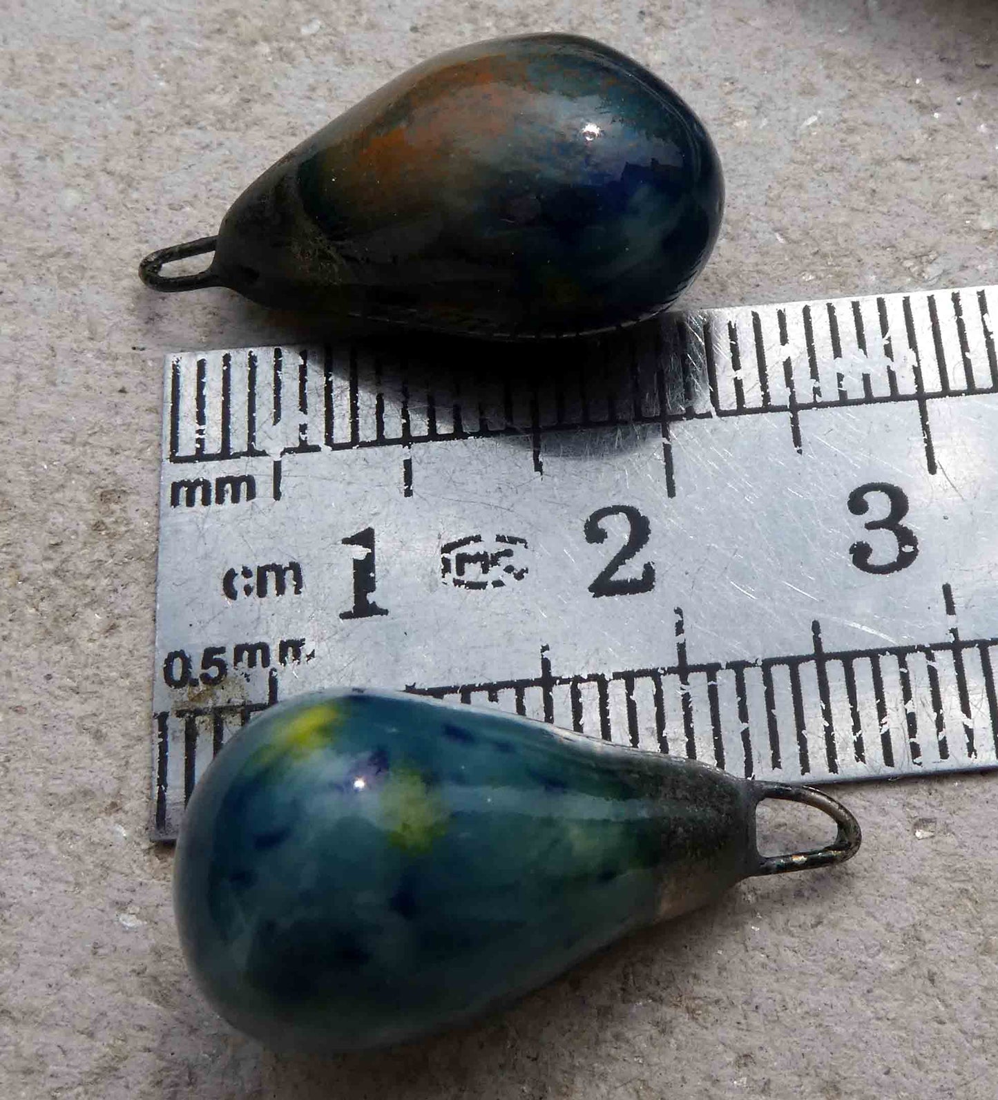Ceramic Drops Earring Charms -Koi Pond