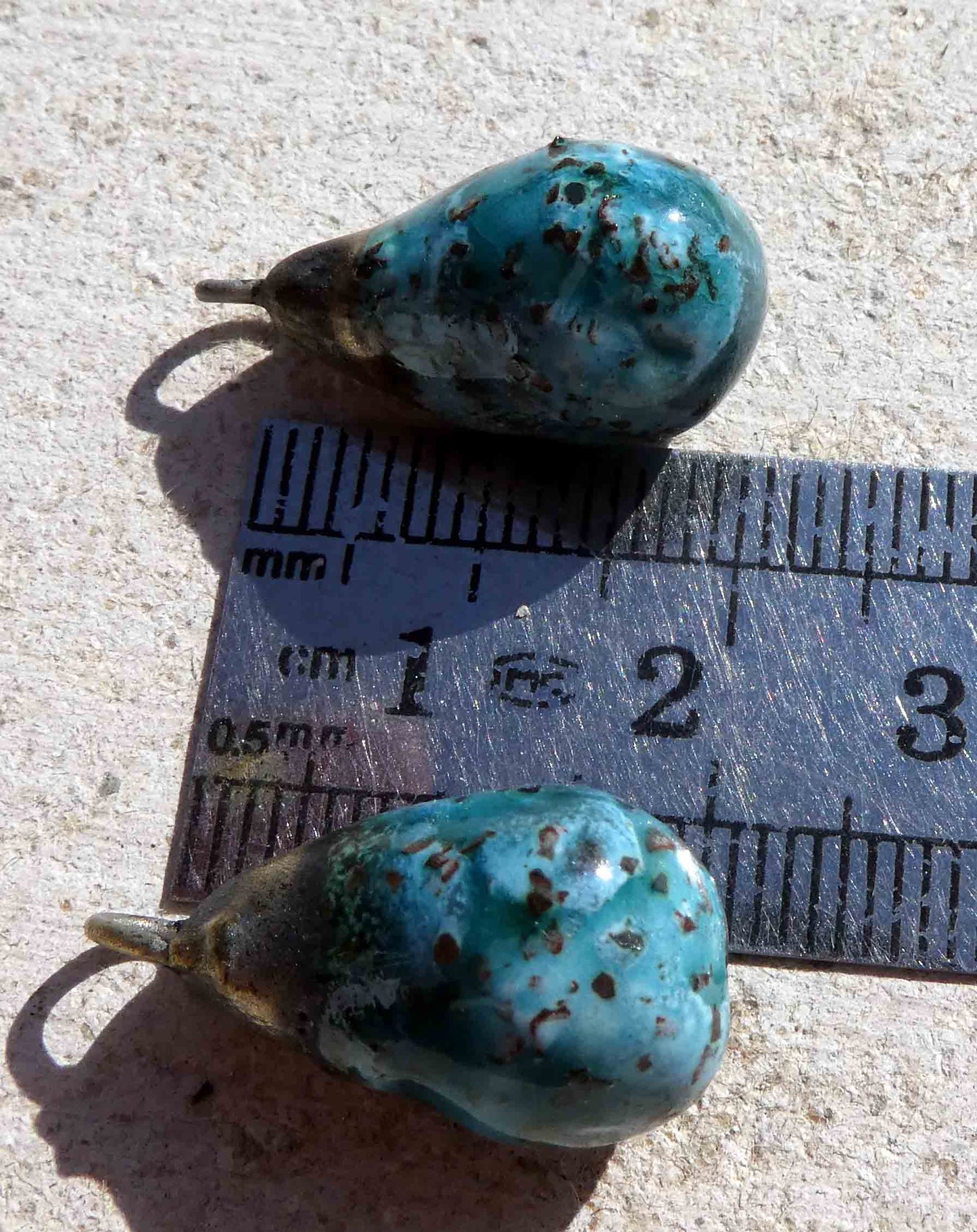 Ceramic Bronzy Drop Earring Charms - Topaz Glimmer