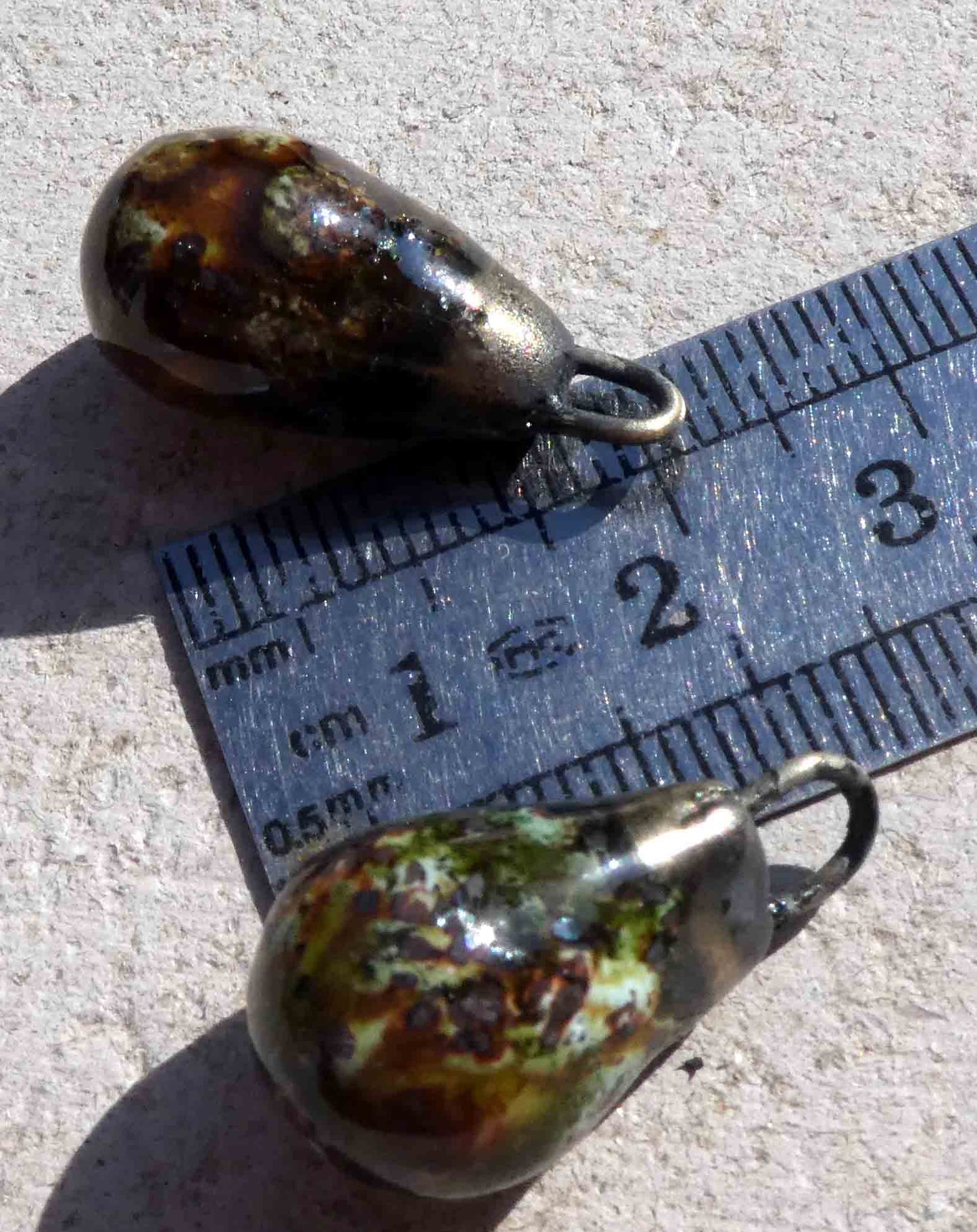 Ceramic Bronzy Drop Earring Charms - Dune Glimmer