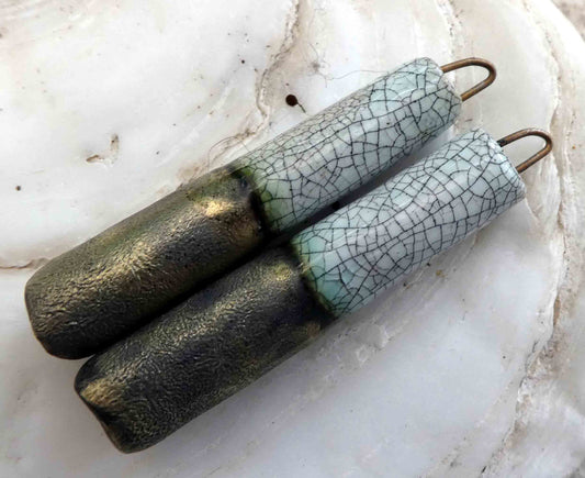 Porcelain Sticks Earring Charms -Crackle