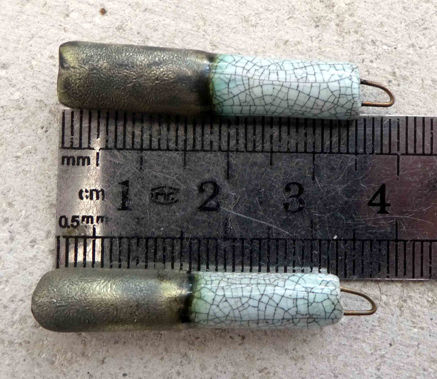 Porcelain Sticks Earring Charms -Crackle