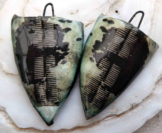 Ceramic Decal African Shield Earring Charms #5