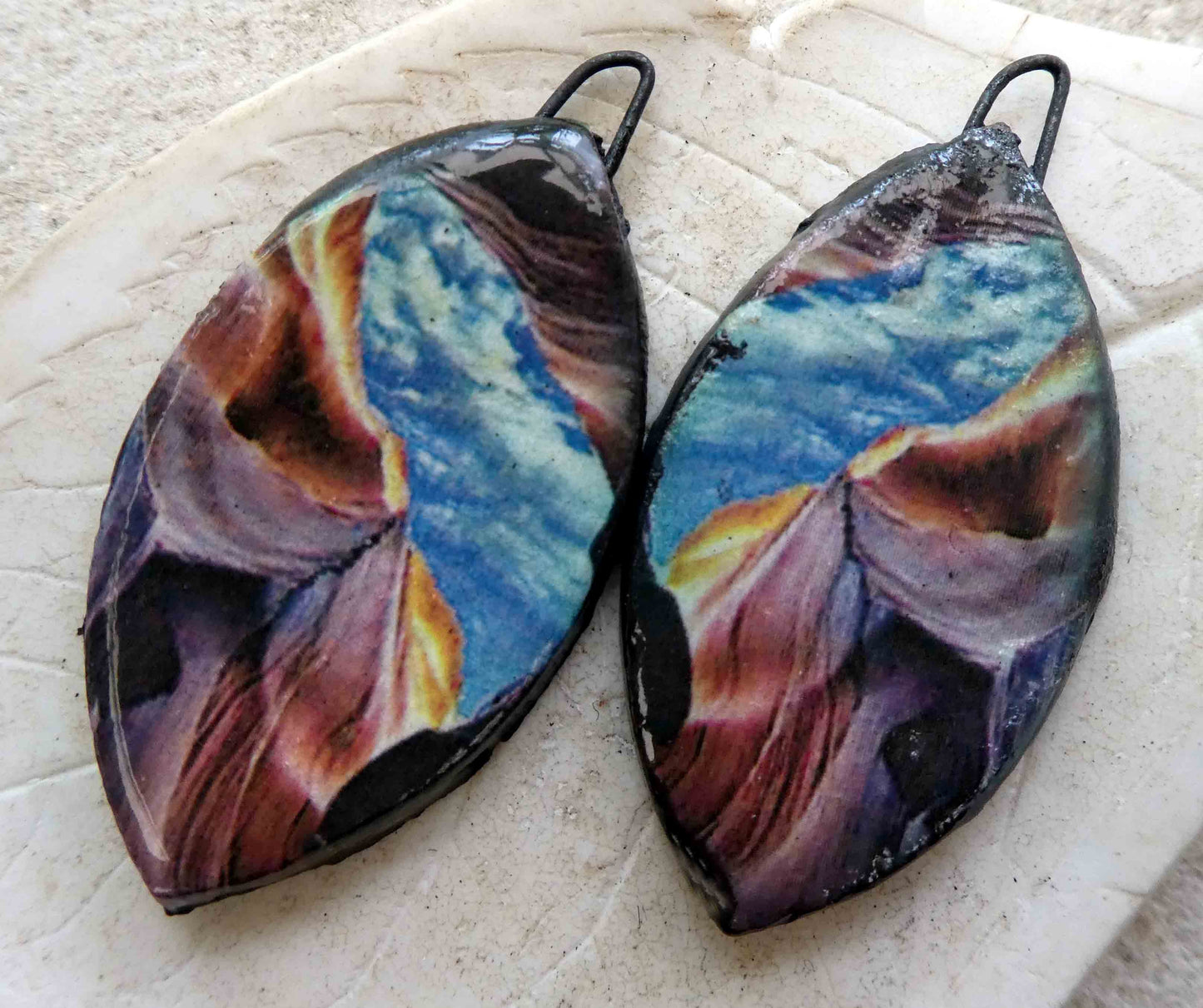 Ceramic Patterns in Nature Decal Earring Charms #43