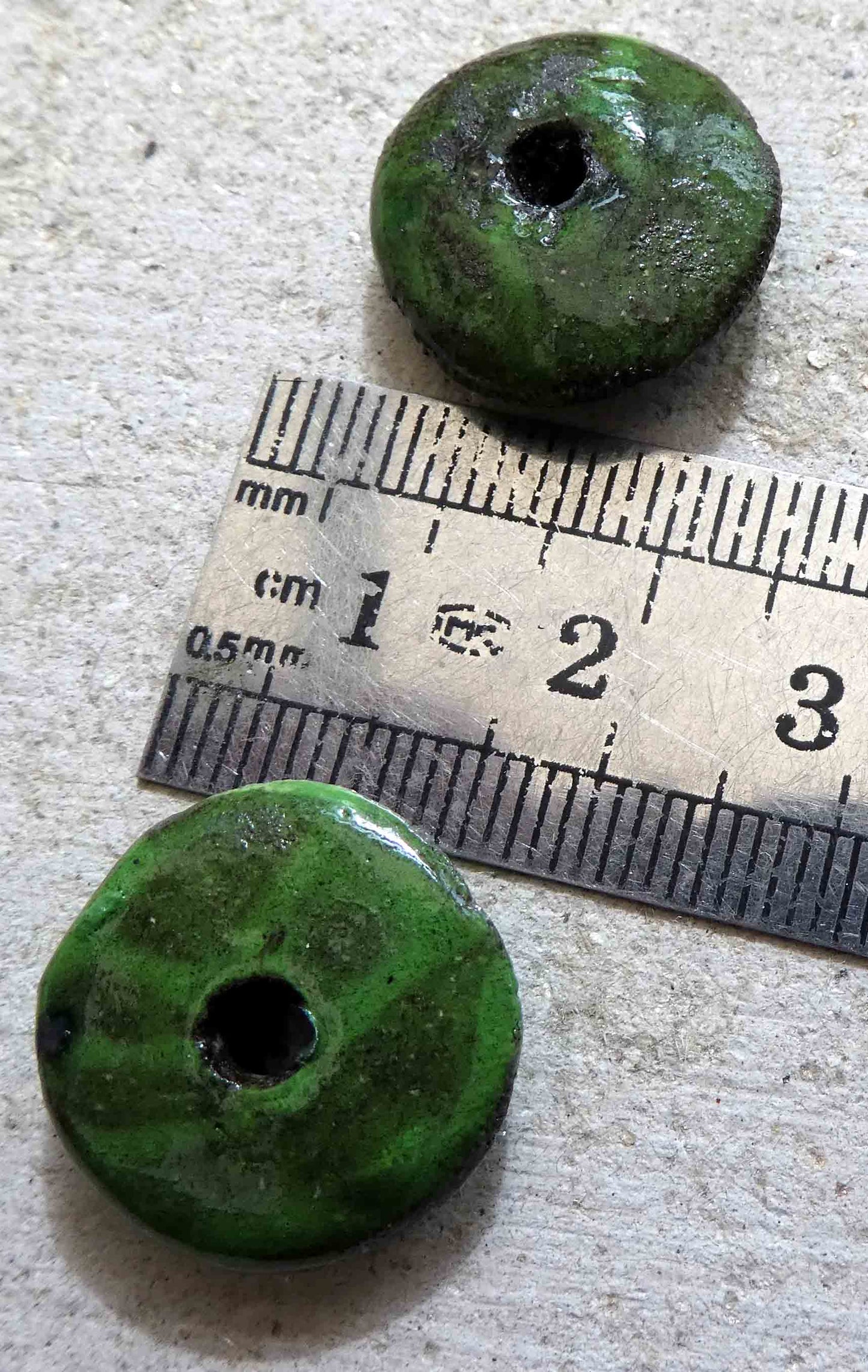 Ceramic Sgraffito Disc Earring Charms - Yellow #2