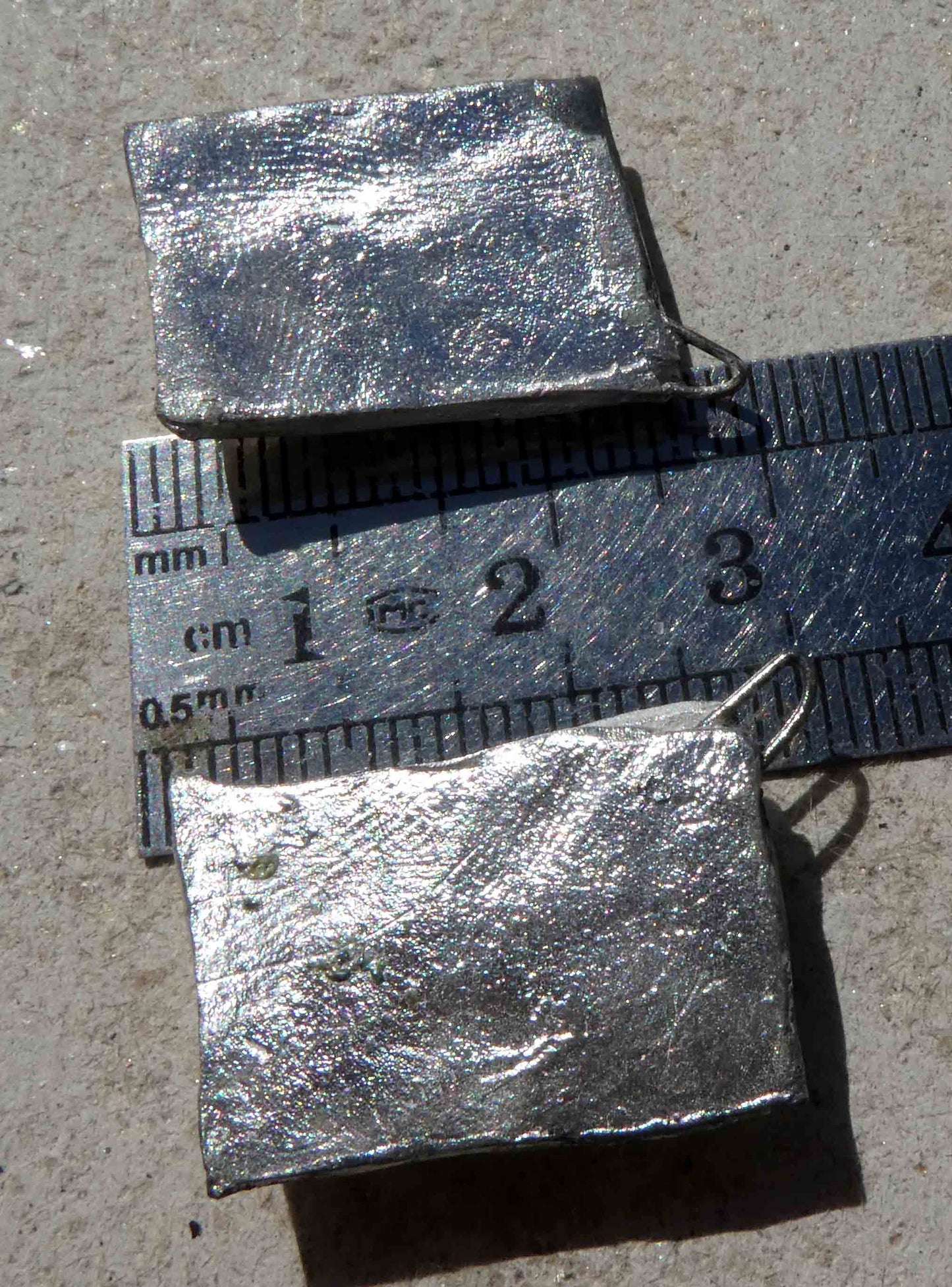 Ceramic Slashed Glassy Tablet Earring Charms - Blue #2