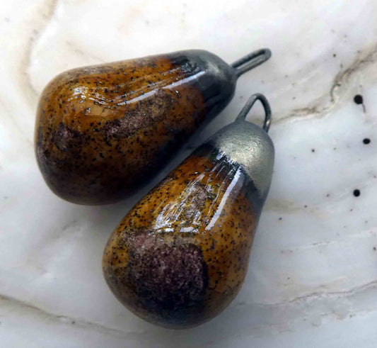 Ceramic Bronzy Drops Earring Charms - Midas Gold