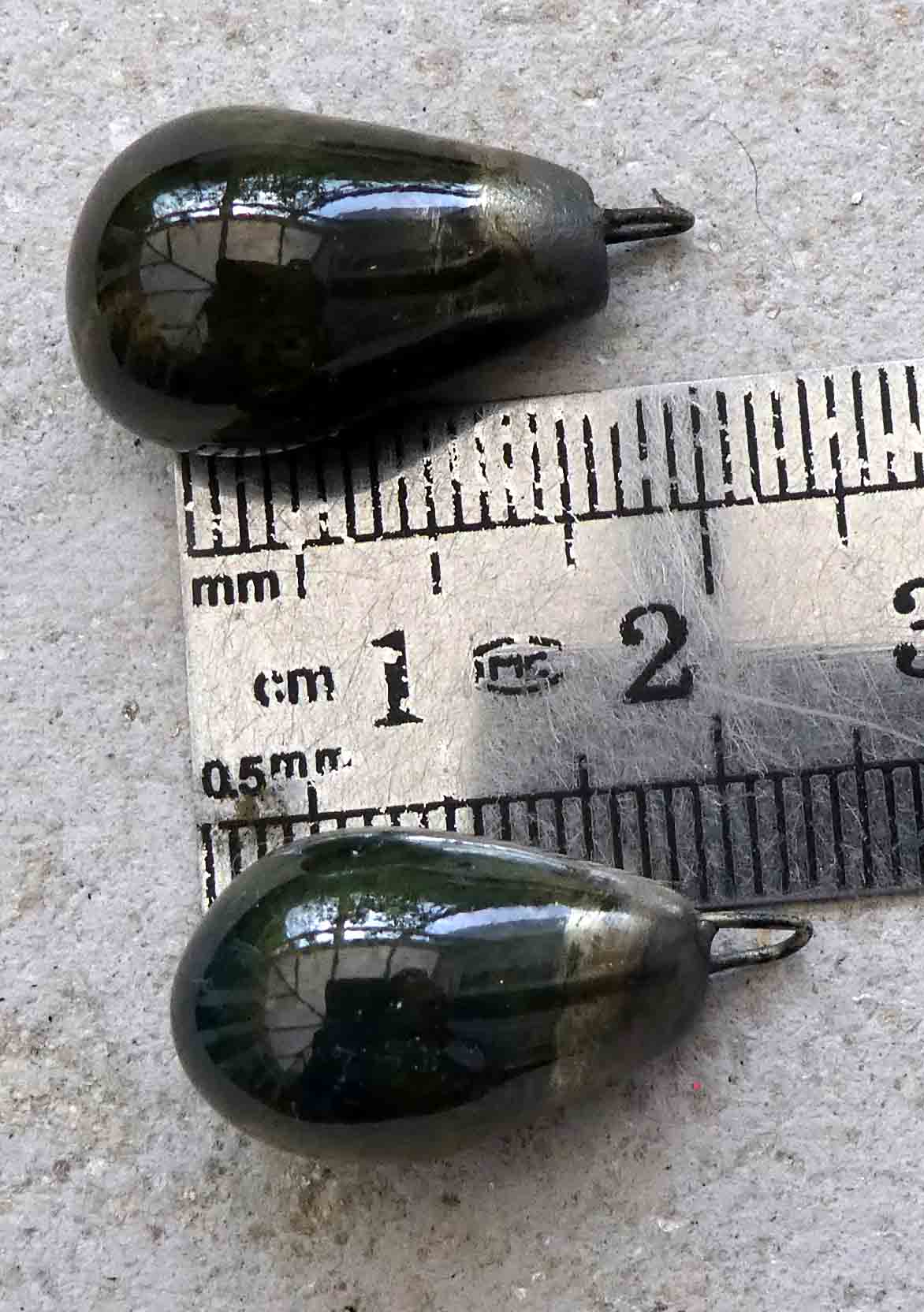 Ceramic Bronzy Drops Earring Charms - Emerald Forest