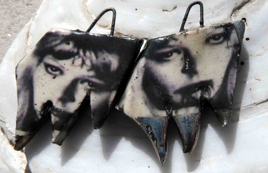 Ceramic Terror Decal Earring Charms#1