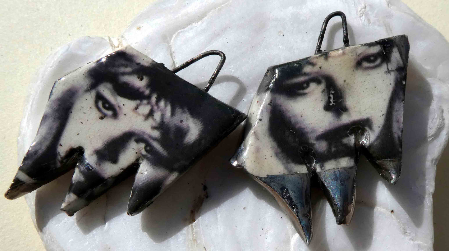 Ceramic Terror Decal Earring Charms#1