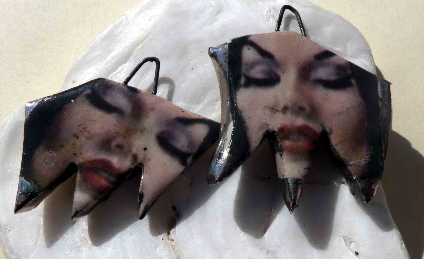 Ceramic Terror Decal Earring Charms#1