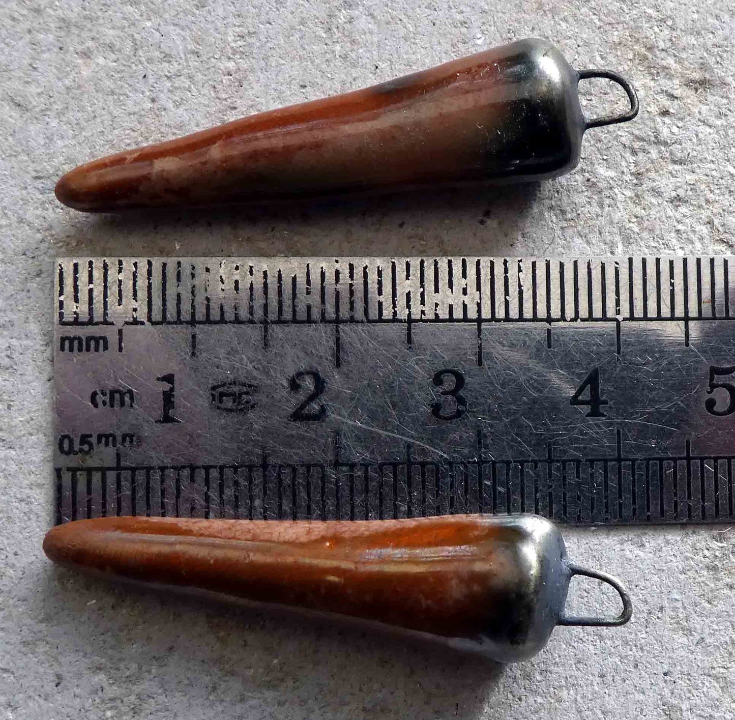 Ceramic Spikes Earring Charms -Rose Granite