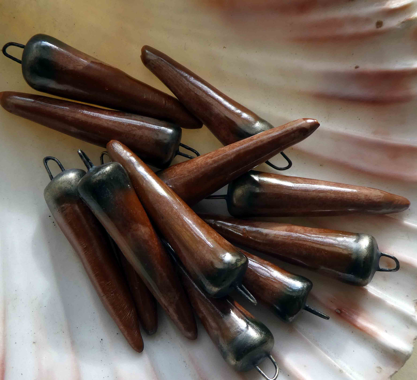 Ceramic Spikes Earring Charms -Rose Granite