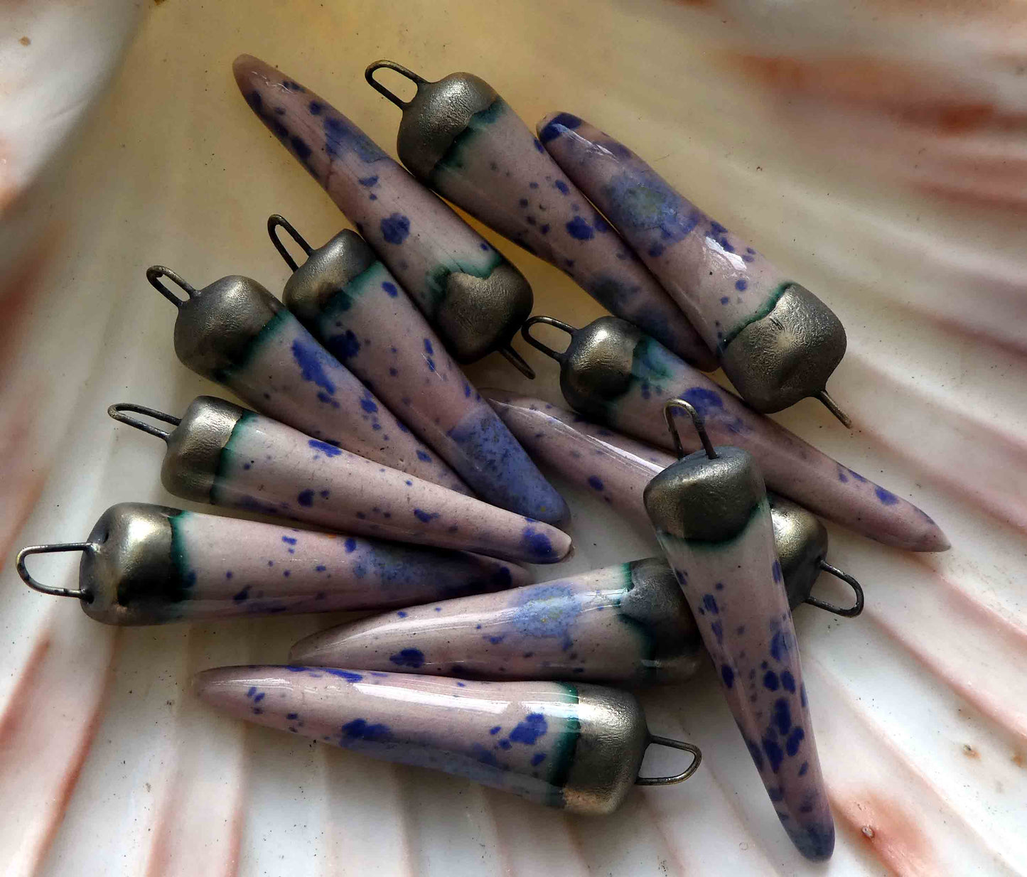 Ceramic Spikes Earring Charms -Berry Berry Pie