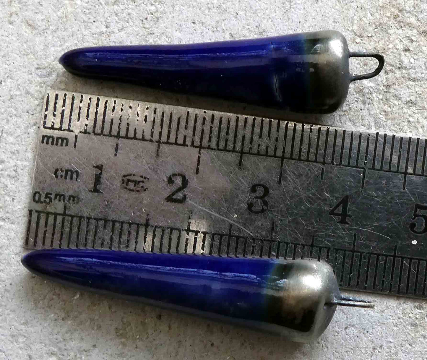 Ceramic Spikes Earring Charms -Mirror Blue