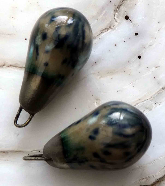 Ceramic Drops Earring Charms -Cosmic Black