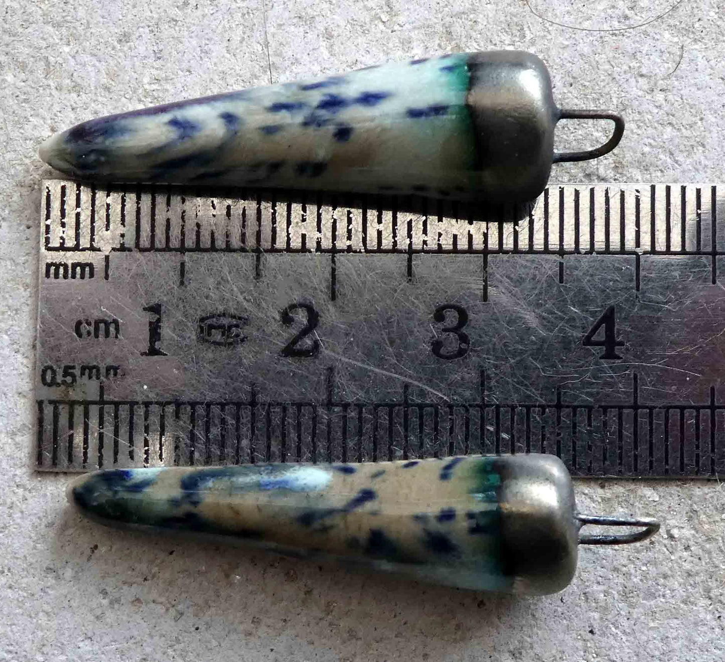 Ceramic Spikes Earring Charms -Cosmic Black