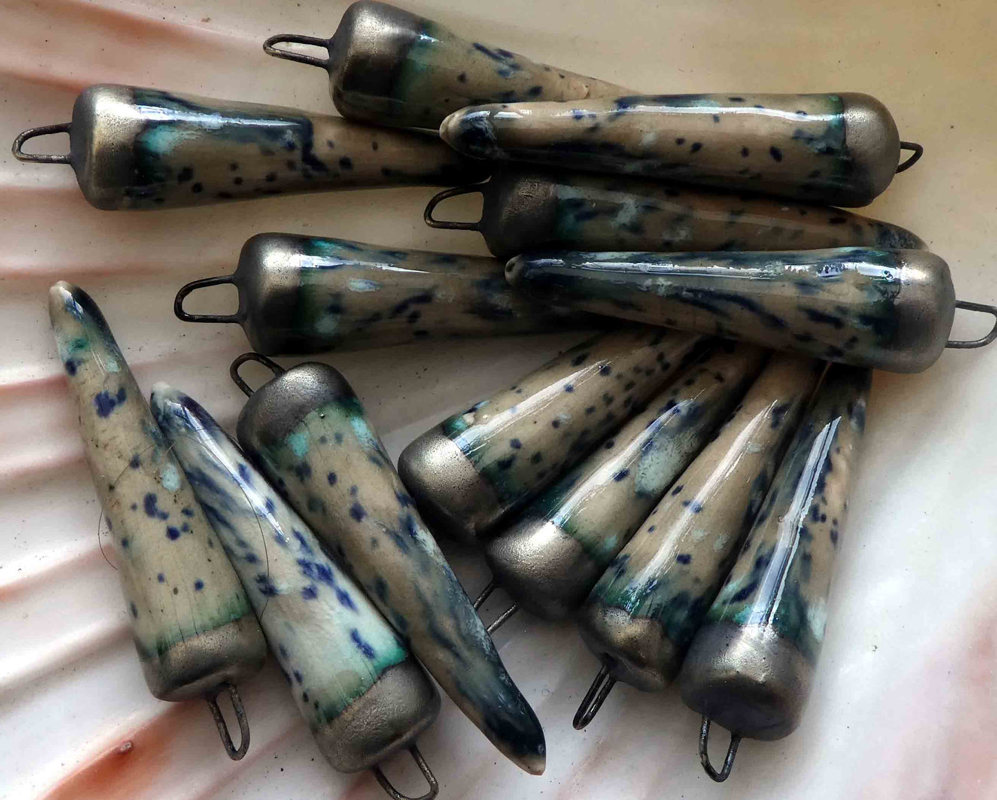 Ceramic Spikes Earring Charms -Cosmic Black