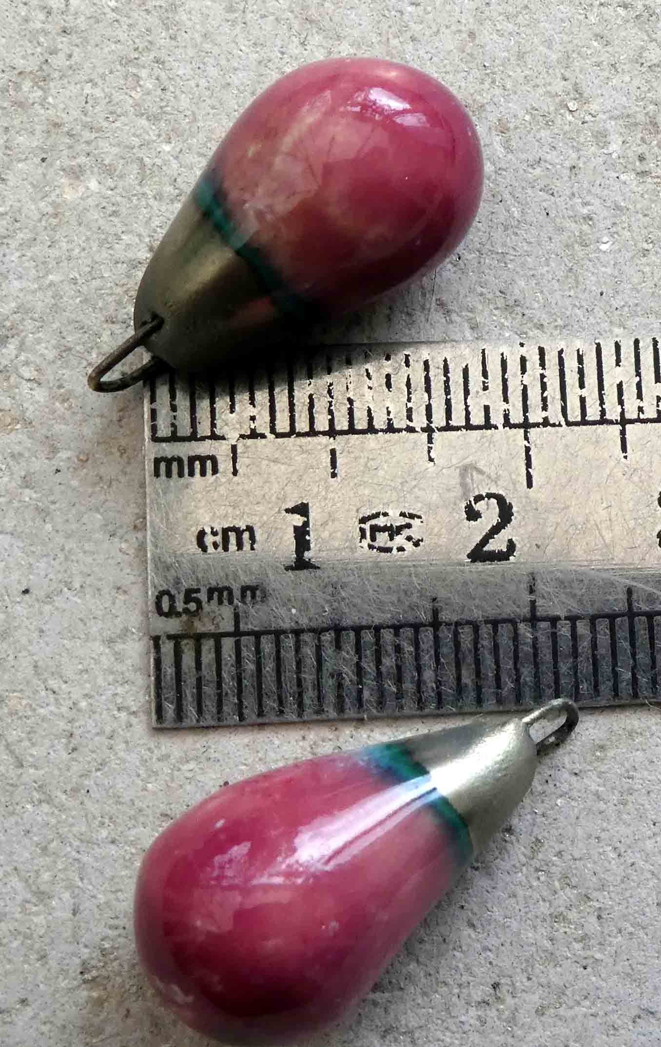 Ceramic Drops Earring Charms -Peppermint Twist