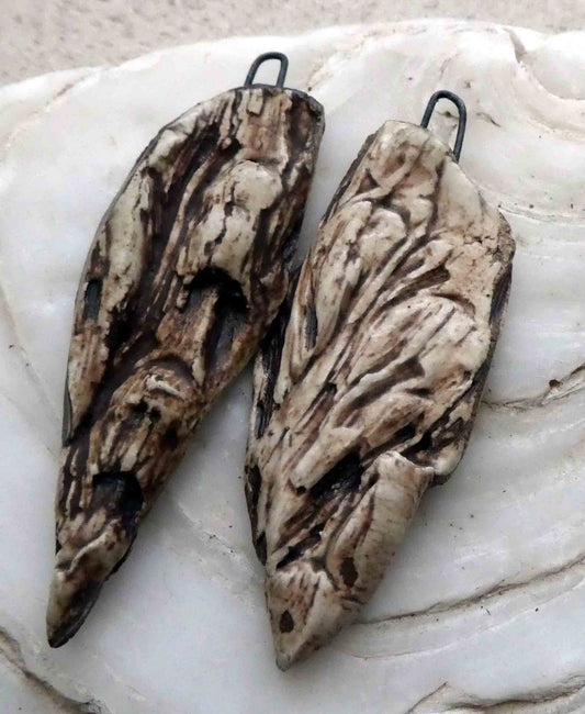 Ceramic Driftwood Shard Charms #2