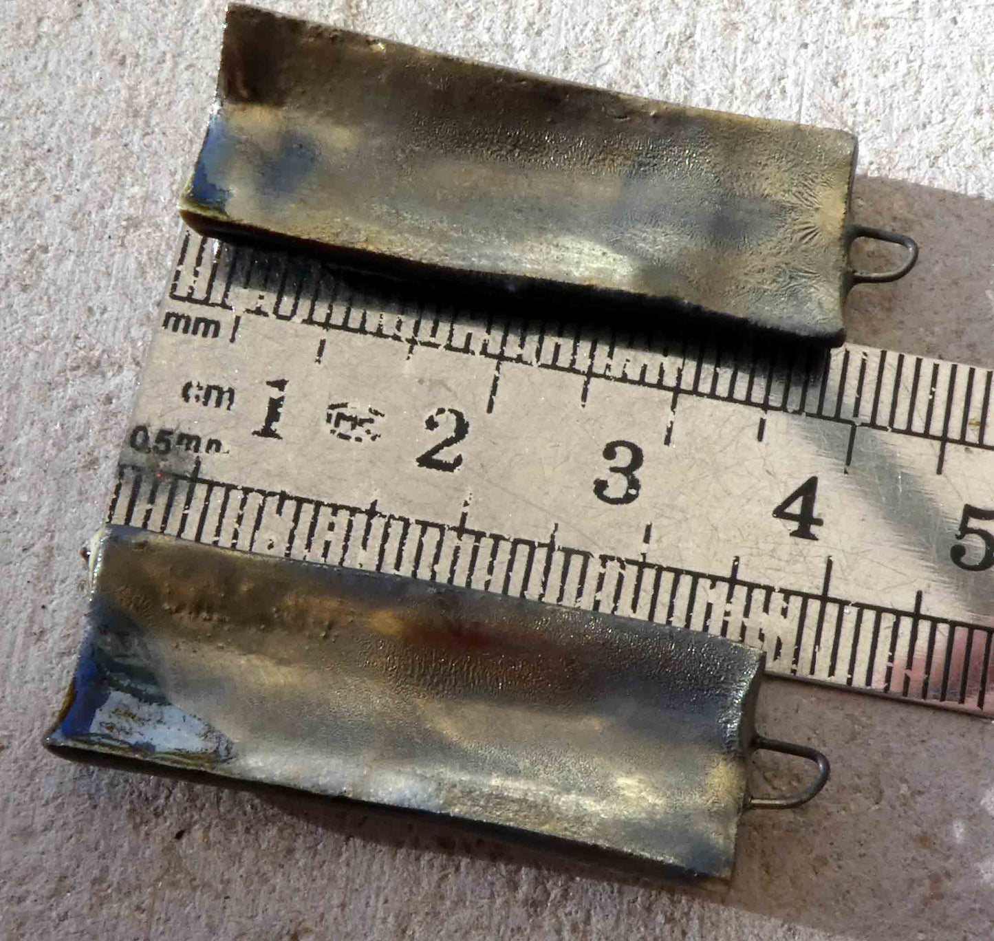 Ceramic Textured Tablet Earring Charms - Rose Gold