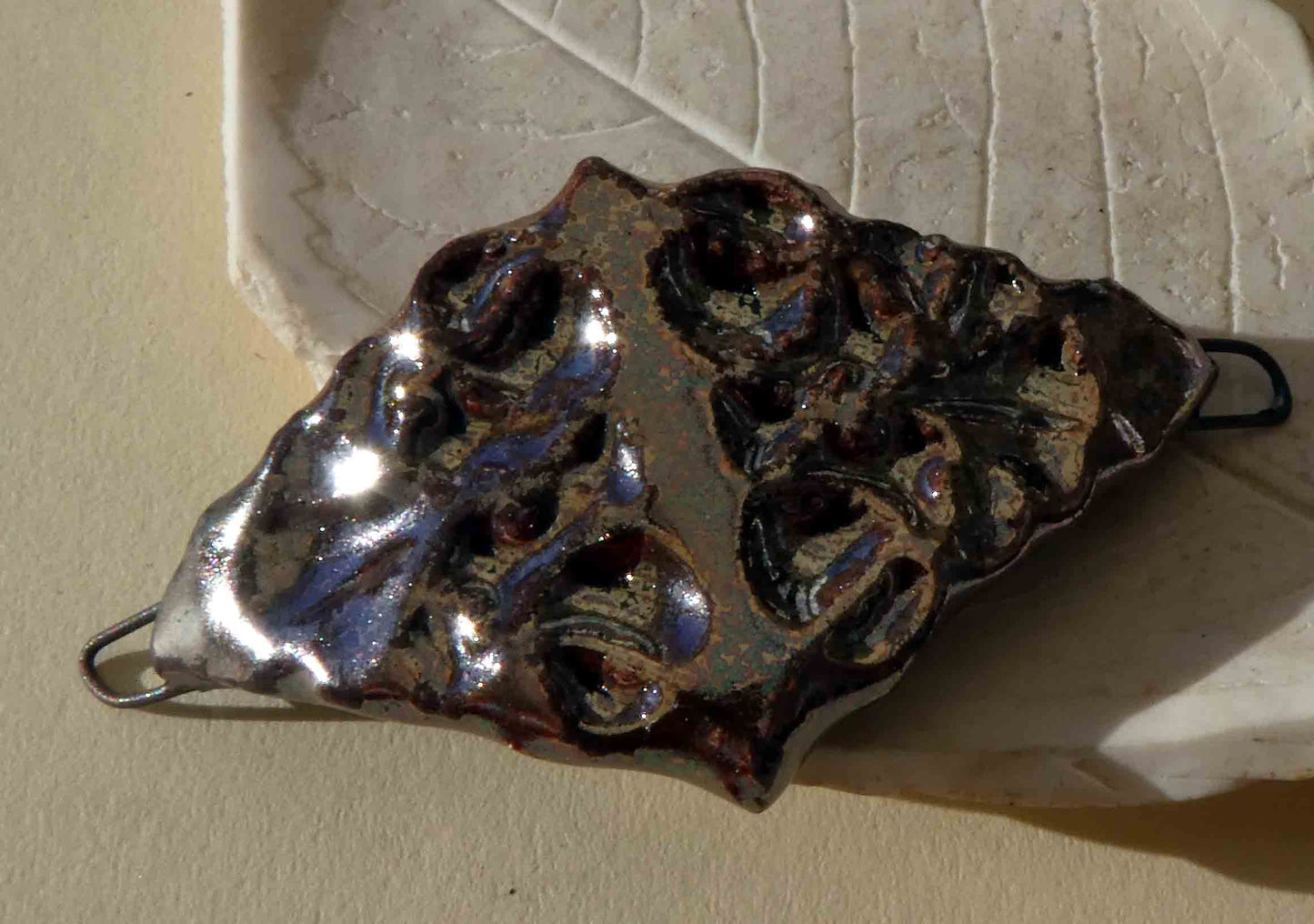 Ceramic Textured Bracelet Bar - Rose Gold