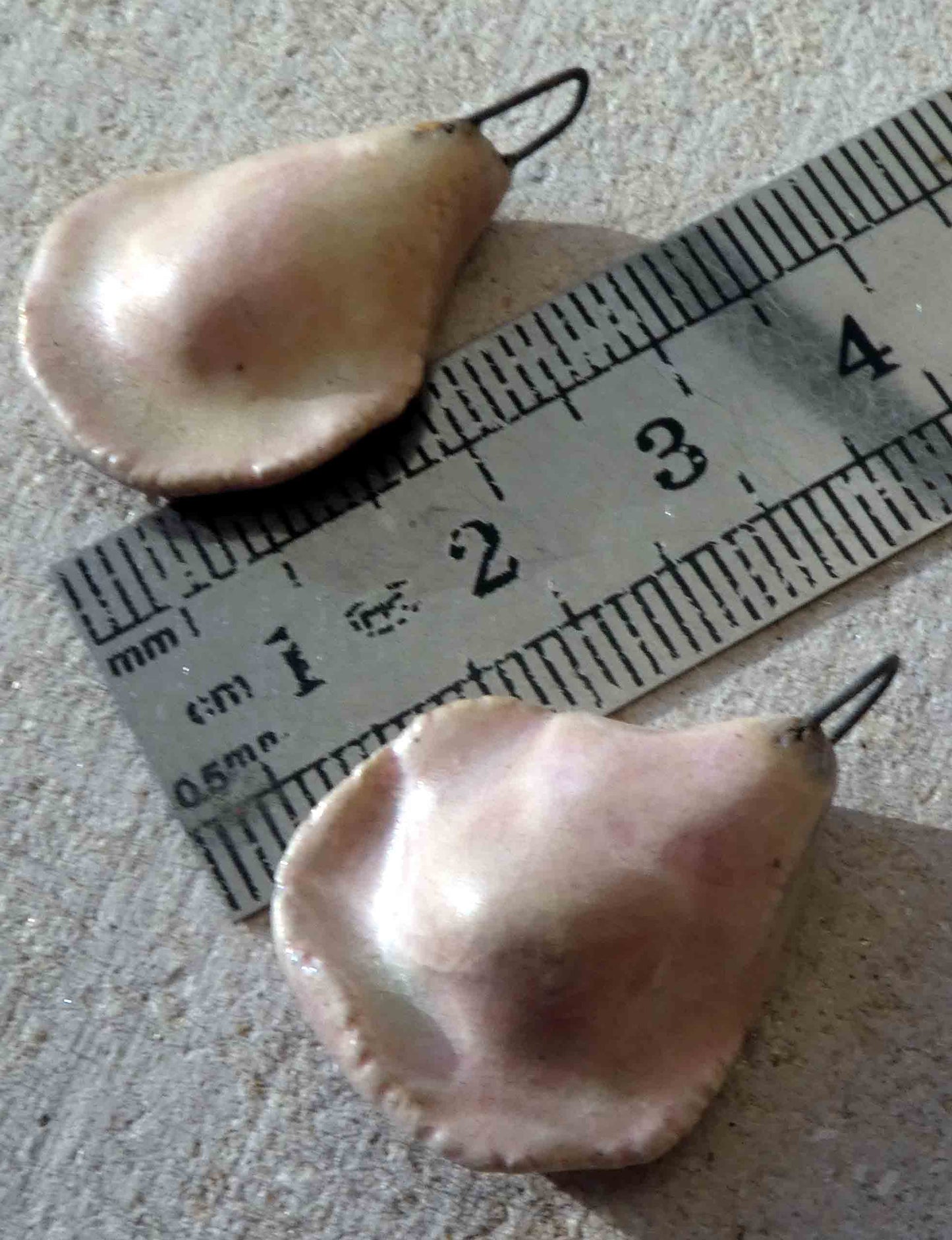 Ceramic Rose Petal Earring Charms-Orchid and Mother of Pearl Lustre