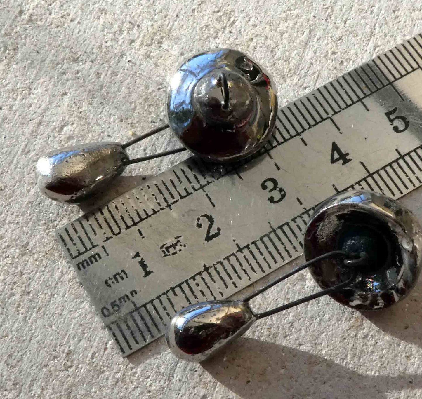 Ceramic Caps and Drops Earring Dangles -  Platinum