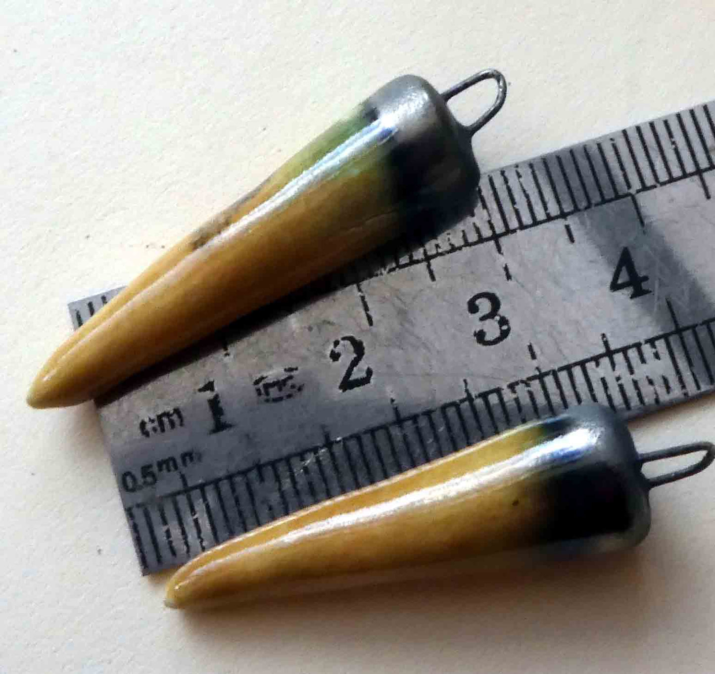 Ceramic Spikes Earring Charms -Desert Tortoise