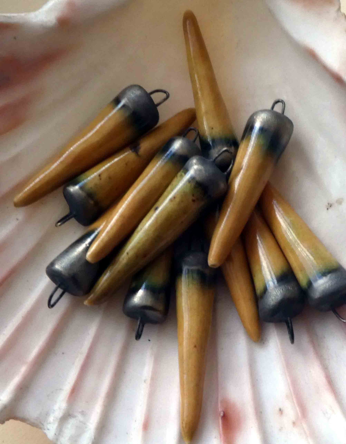 Ceramic Spikes Earring Charms -Desert Tortoise