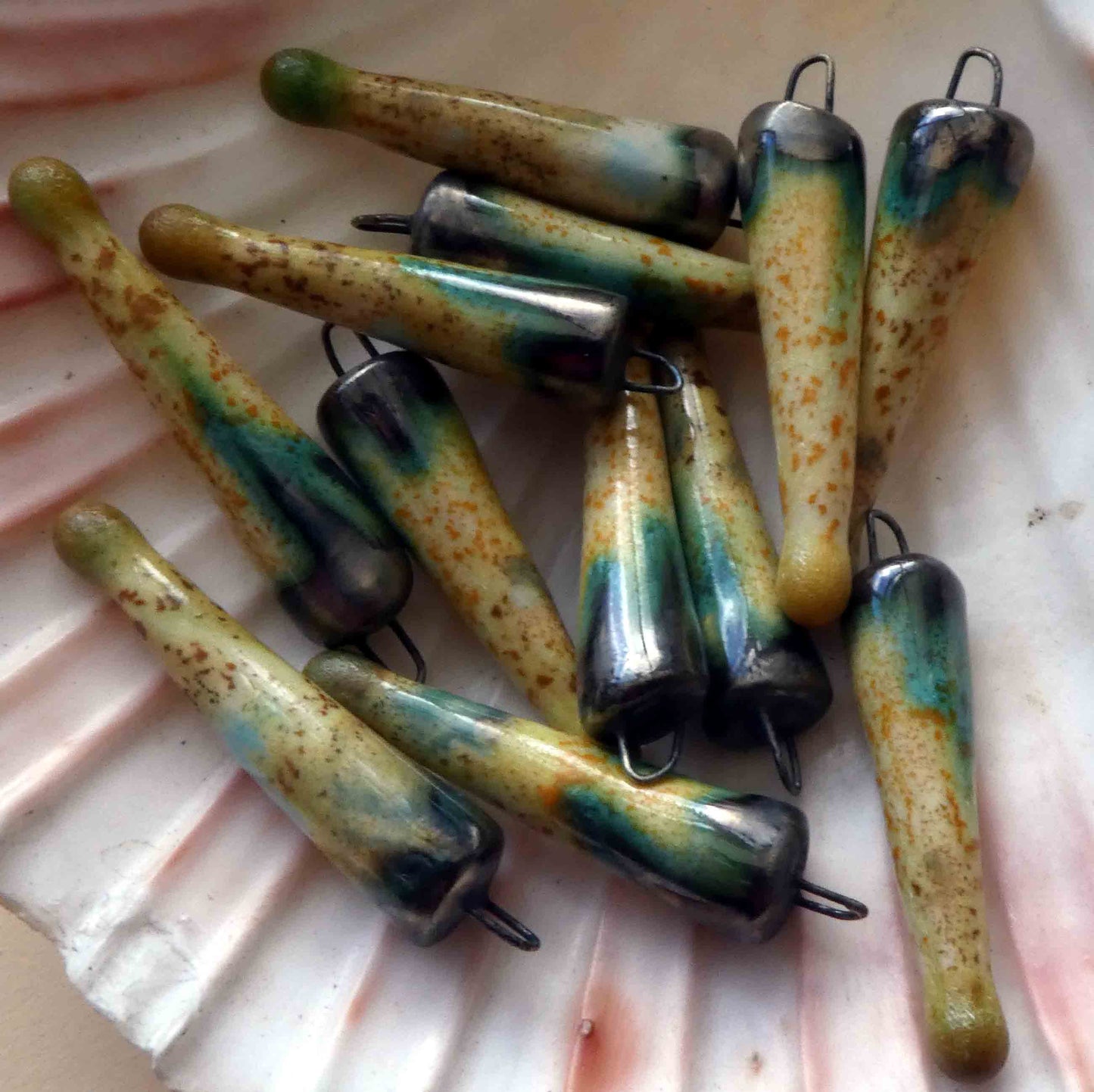 Ceramic Spikes Earring Charms -Aurora