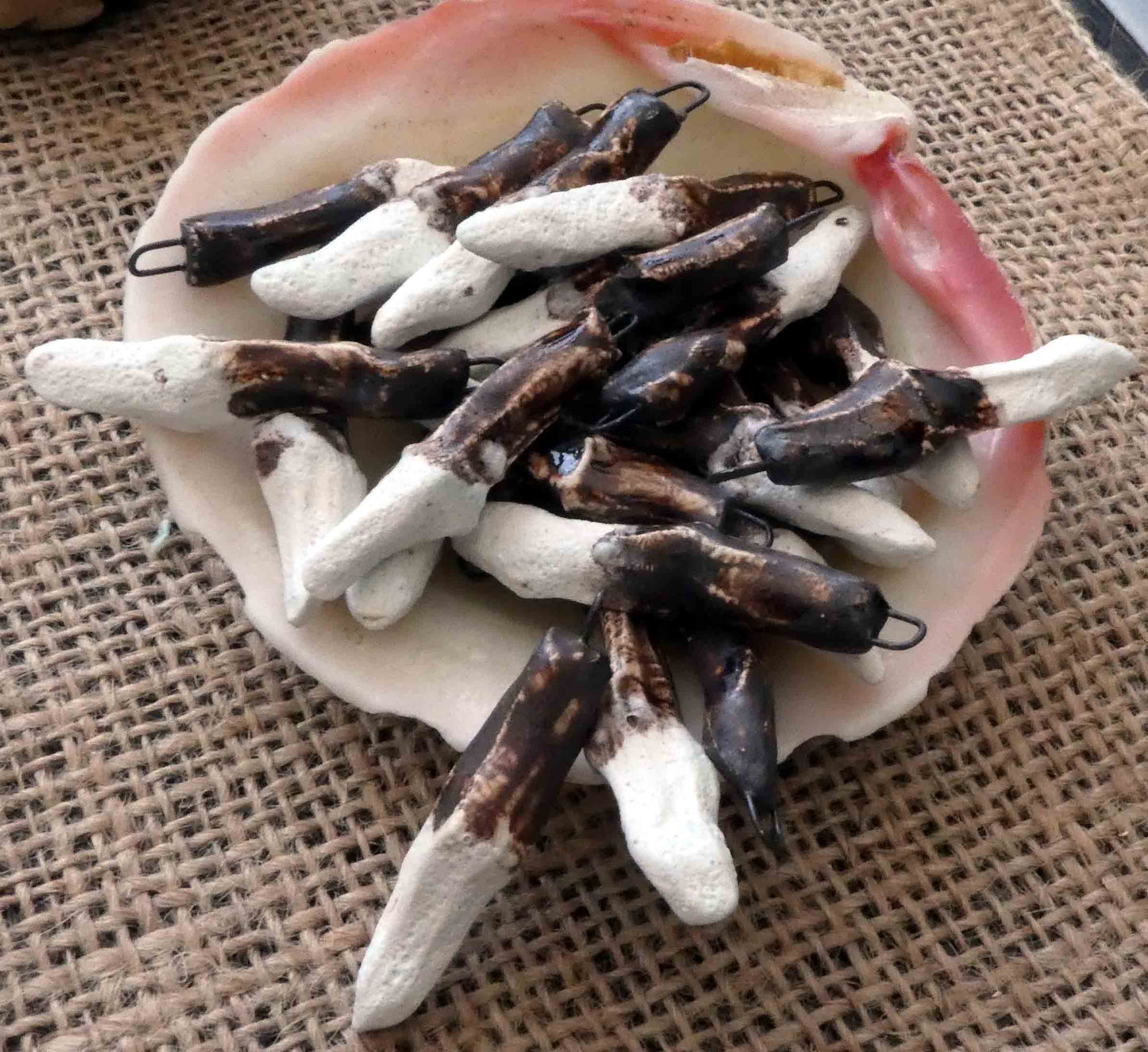 Ceramic Snowy Branch Earring Charms